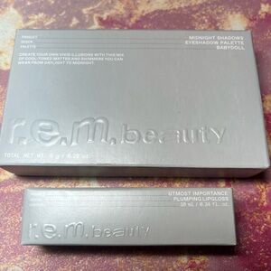 r.e.m. beauty Midnight Shadows Eyeshadow Palette  and plumping lip gloss